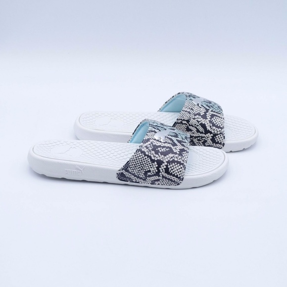 NEW PUMA Women's Cool Cat Snake Slide Sandals 380794-01 Black/White/Silver - Picture 1 of 12